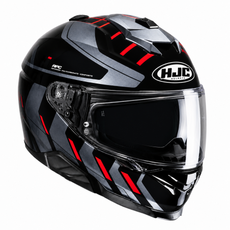 CASQUE HJC i71 SIMO NOIR GRIS ROUGE - Rider's34