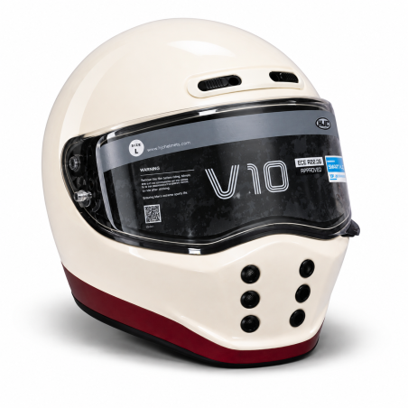 CASQUE HJC V10 TAMI BEIGE & ROUGE - Rider's34