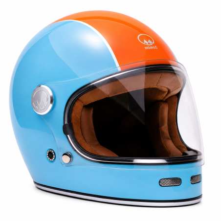 CASQUE MARKO FULLMOON VINTAGE BLEU / ORANGE - Rider's34