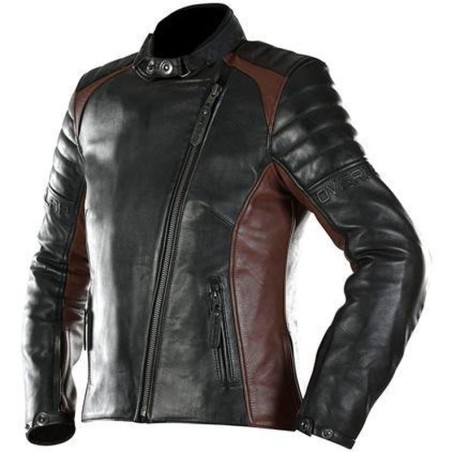 BLOUSON OVERLAP TINA NOIR & MARRON - Équipements du motard/Blousons - Rider's 34
