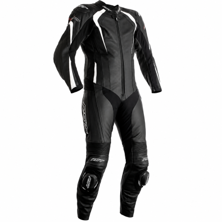Combinaison piste racing cuir moto R-SPORT Noir / Blanc - Rider's 34