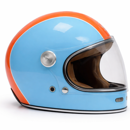 CASQUE MARKO FULLMOON VINTAGE BLEU / ORANGE - Rider's34