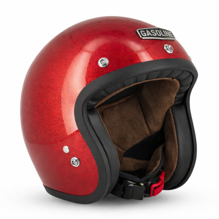 CASQUE GASOLINE S250 ROUGE PAILLETE